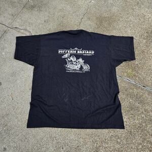 Vtg 90s SUFFERIN BASTARD TAVERN Cartoon Biker Colorado Springs Bar T Shirt XL